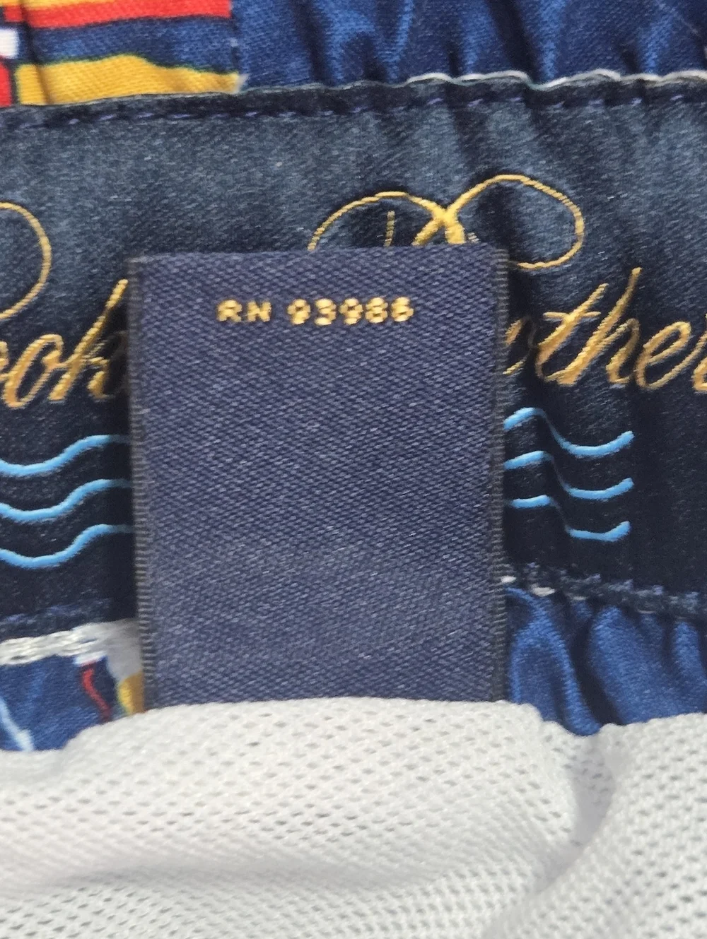 Brooks Brothers Mens Blue Sail Boat Print Swim Trunks Size XL